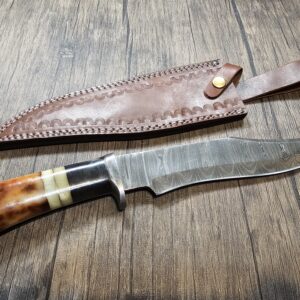 Handmade Damascus Bowie Style Knife