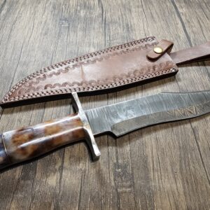 Handmade Damascus Bowie Style Knife