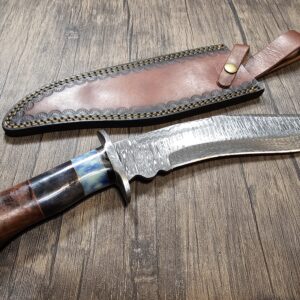 Handmade Damascus Steel Kukri Style Knife