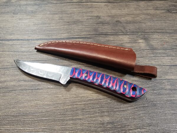 Handmade 8" Damascus Steel Skinning Knife - Image 2