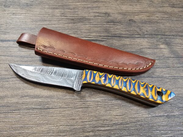 Handmade 8" Damascus Steel Skinning Knife