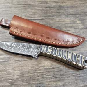 Handmade 8" Damascus Steel Skinning Knife