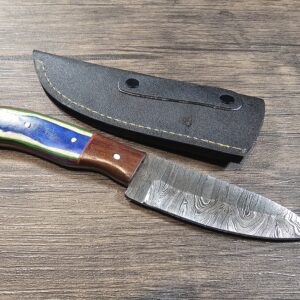 Handmade 8" Damascus Steel Skinning Knife